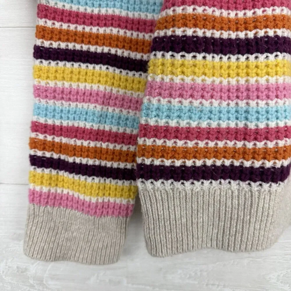 Talbots Mockneck Sweater Women L Happy Stripe Classic Cotton Blend Preppy Fun‎ - Picture 5 of 15